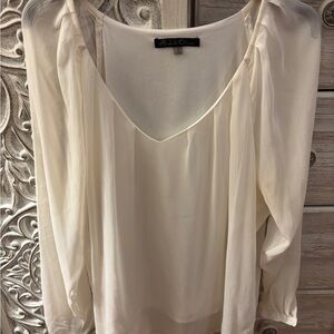 Rose & Olive Cream V-Neck Blouse